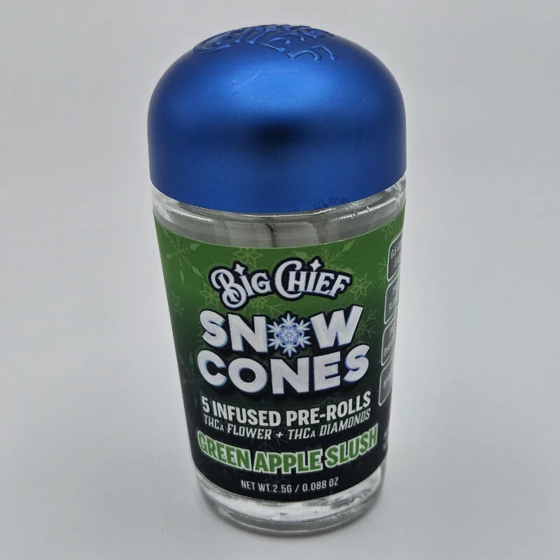 Big Chief Snow Cones Prerolls thca flower and diamonds green apple slush