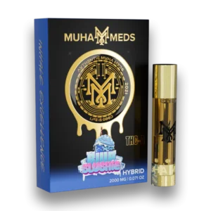 Muha Meds CBD THCa 2g vape cartridge BlueSlushie