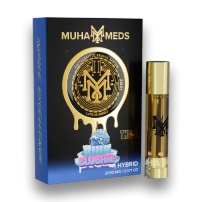 Muha Meds CBD THCa 2g vape cartridge BlueSlushie