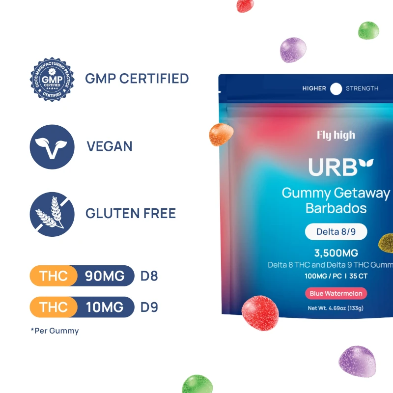 URB | Gummy Getaway Barbados D8/9 Gummies | 100mg - Image 4