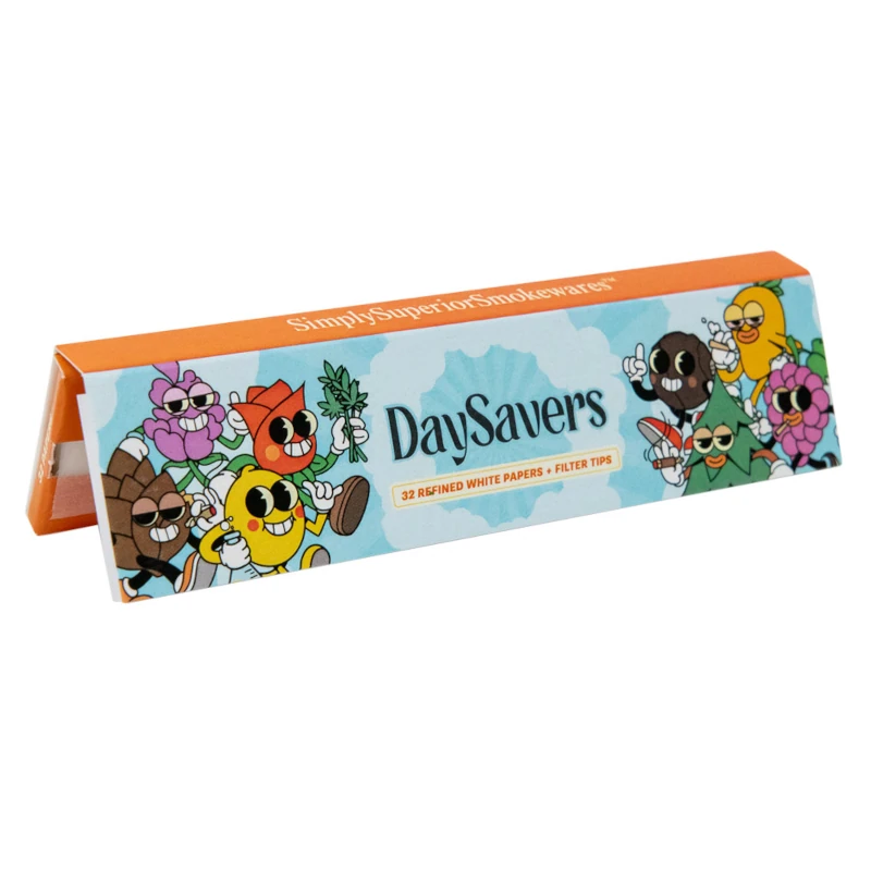 DaySavers | King Size White Rolling Papers with Filter Tips | 32 Papers