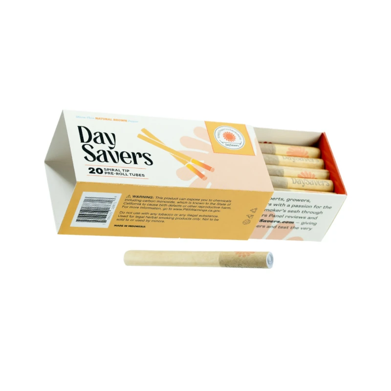 DaySavers | Natural Brown Half Gram 1 1/4in Artisan Pre Rolled Tubes | 20 Pack