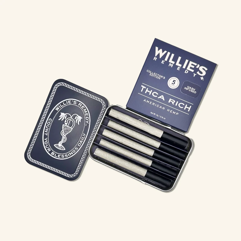 Willies Remedy | THCa Rich Hash Infused Prerolls | 5ct Collectors Tin - Image 2