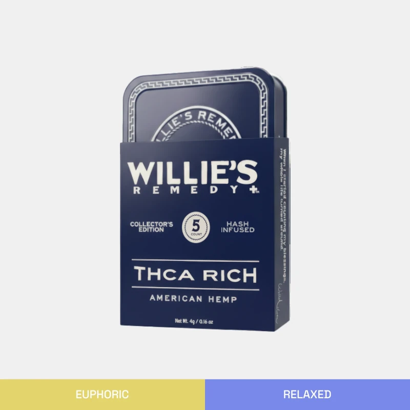 Willies Remedy | THCa Rich Hash Infused Prerolls | 5ct Collectors Tin